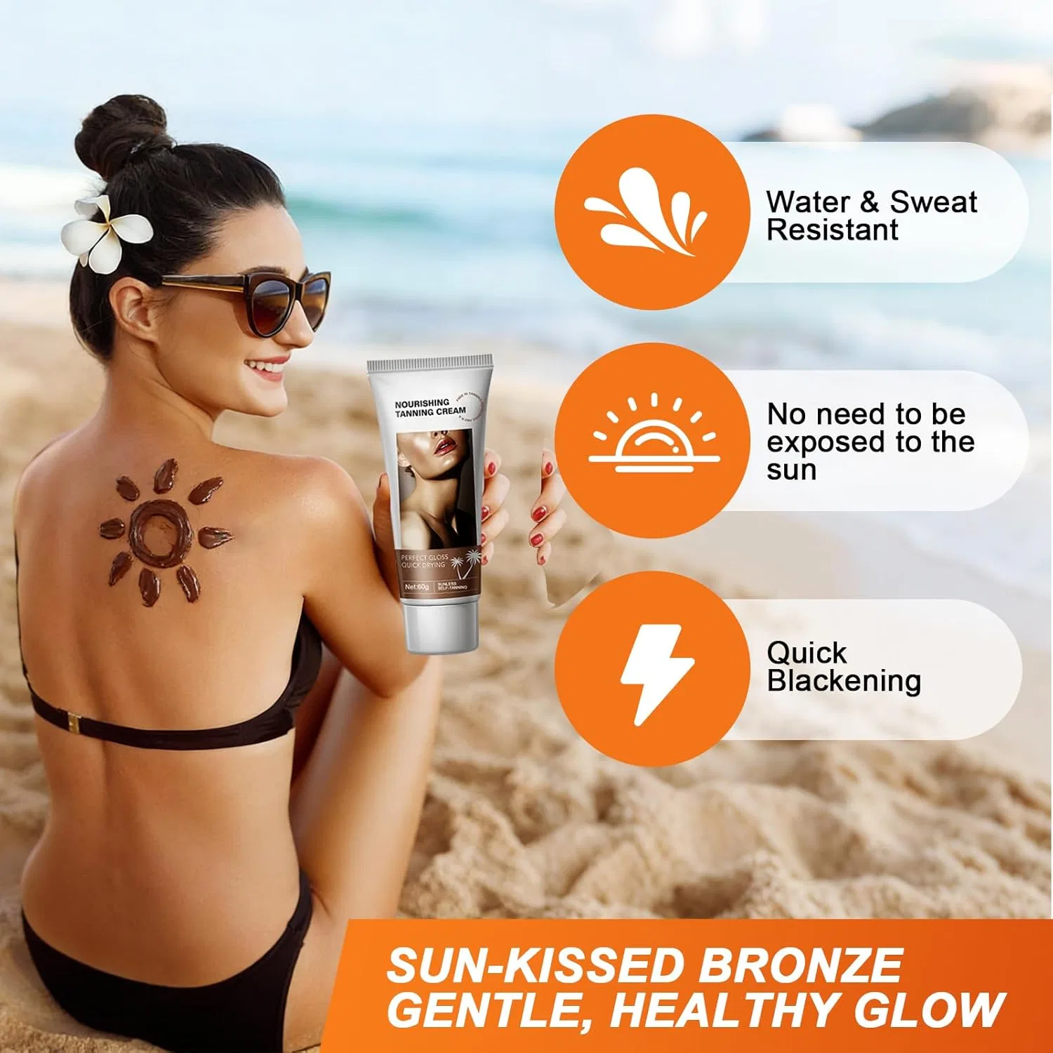 Крем-автозагар Faster Tanning для лица и тела 60 г Ehiog, A — фото 2