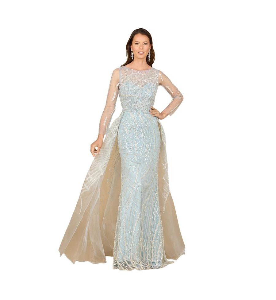 

Женское кружевное платье с длинными рукавами и тюлевой юбкой Lara, Frost