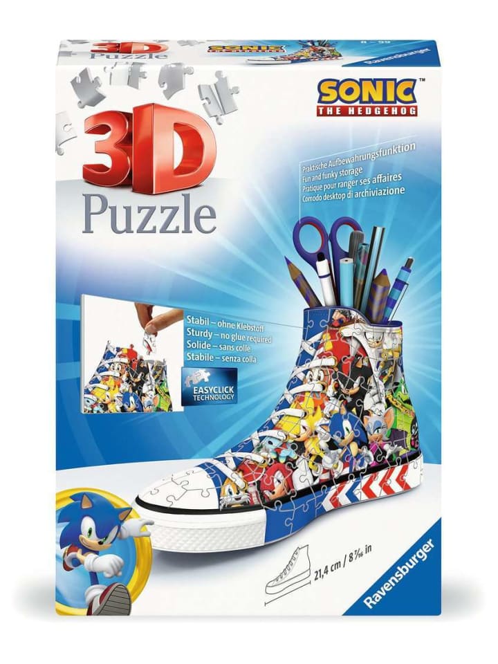 

Пазл Ravensburger из 108 деталей, конструктор, кроссовки, Соник Ежик, в красочном дизайне