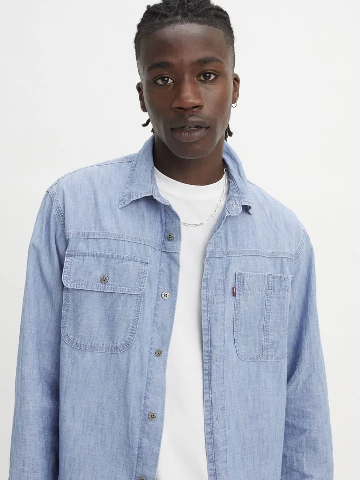 Рубашка джинсовая свободного кроя Levis, голубой — фото 3