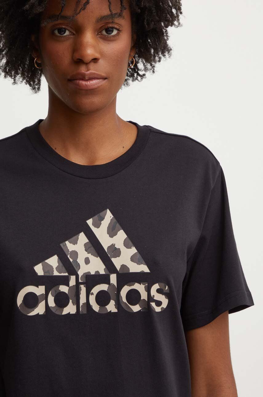 

Хлопковая футболка adidas, черный