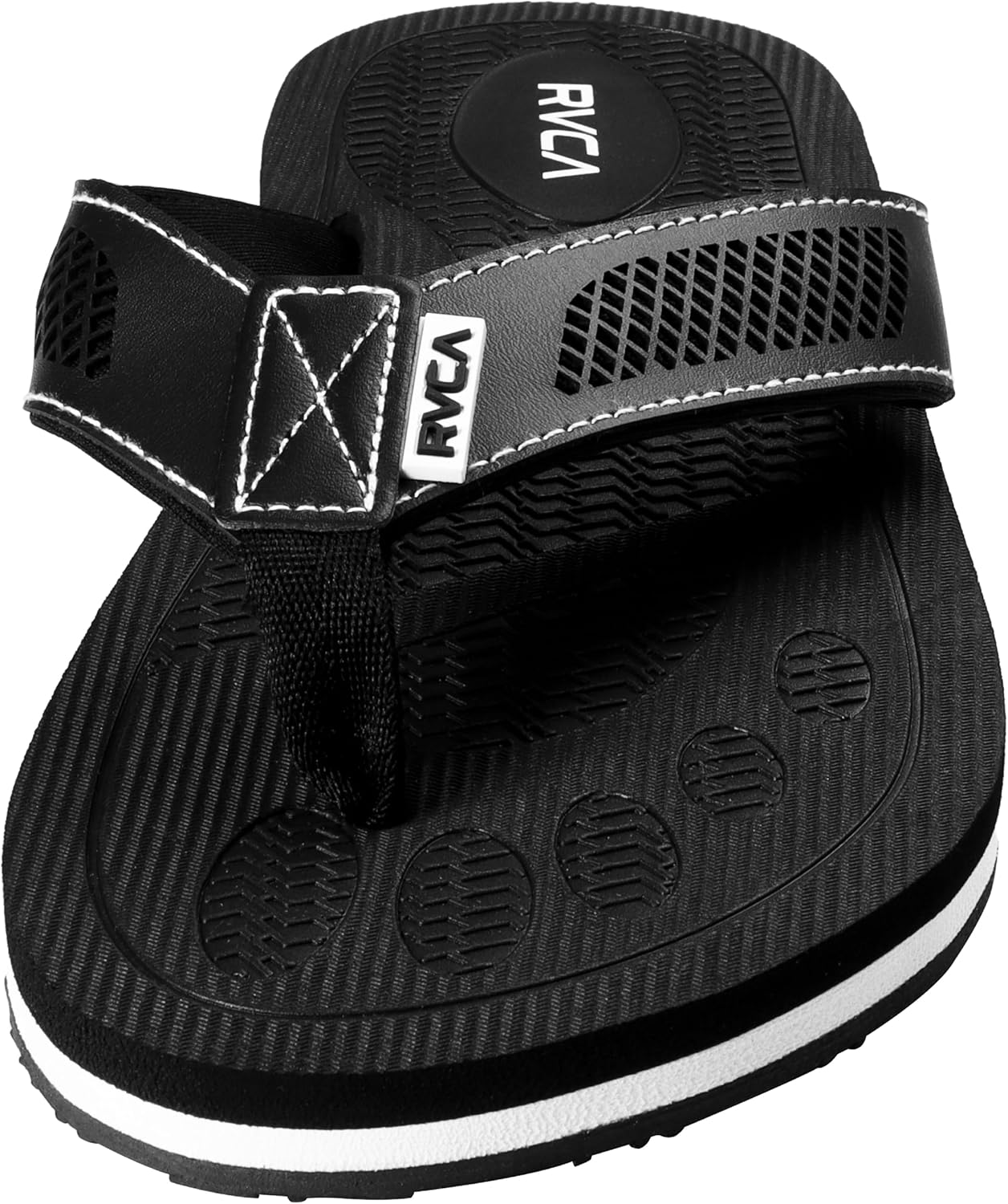 Сандалии RVCA с перфорированным Т-образным ремешком- дышащая, амортизирующая и прочная обувь, черный — фото 3