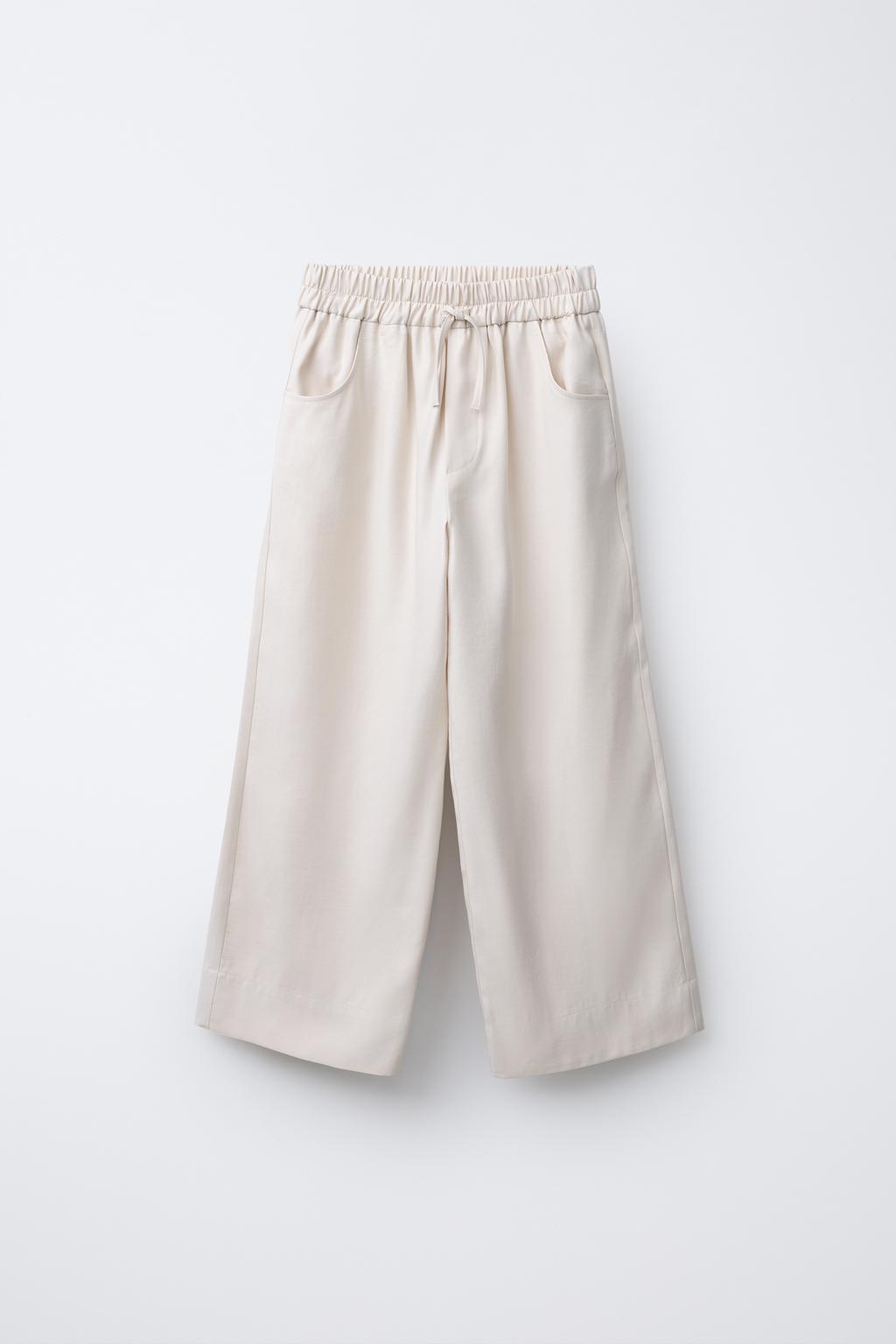 

Струящиеся брюки ZARA, экрю