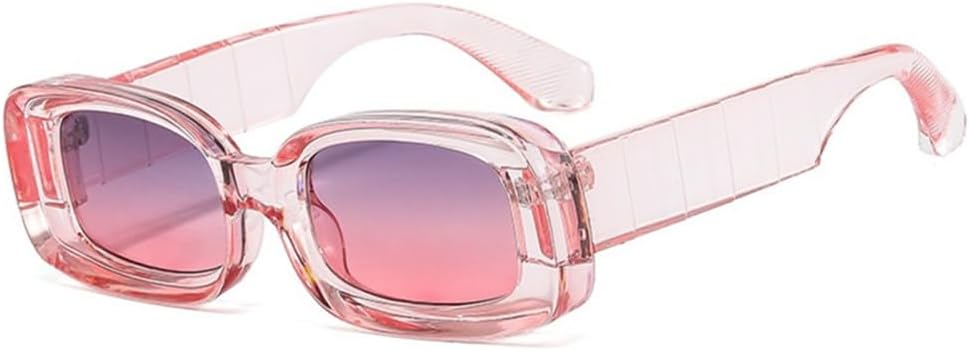 

Маленькие солнцезащитные очки для женщин, мужские солнцезащитные очки для путешествий, прямоугольные солнцезащитные очки в винтажном стиле с защитой от УФ-излучения UV400 LANGSER, Pink Pink