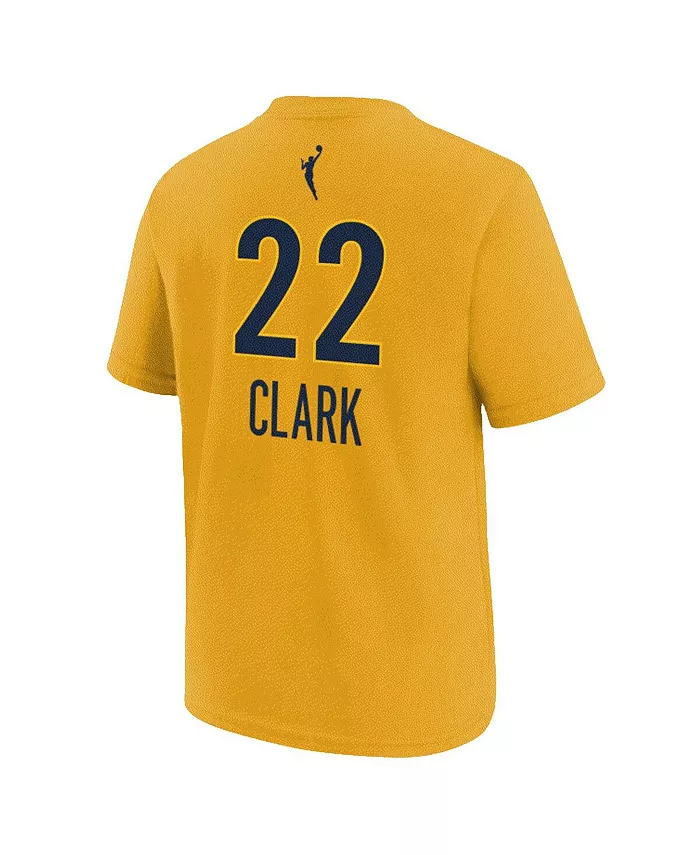 Футболка с именем и номером Caitlin Clark Indiana Fever золотая для подростков Nike — фото 3