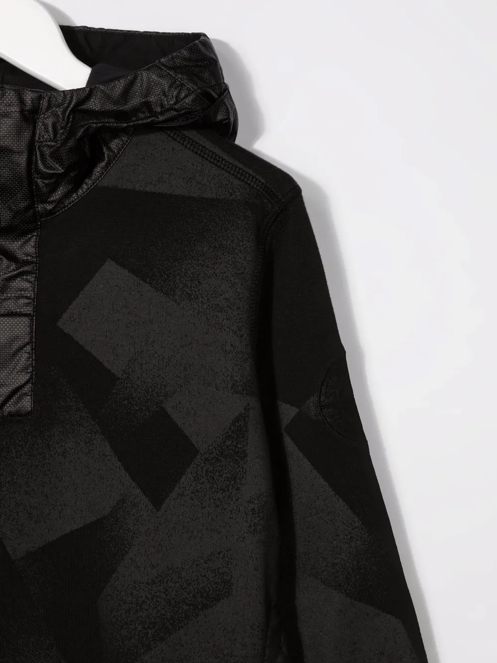 Худи с графичным принтом Stone Island Junior, черный — фото 3