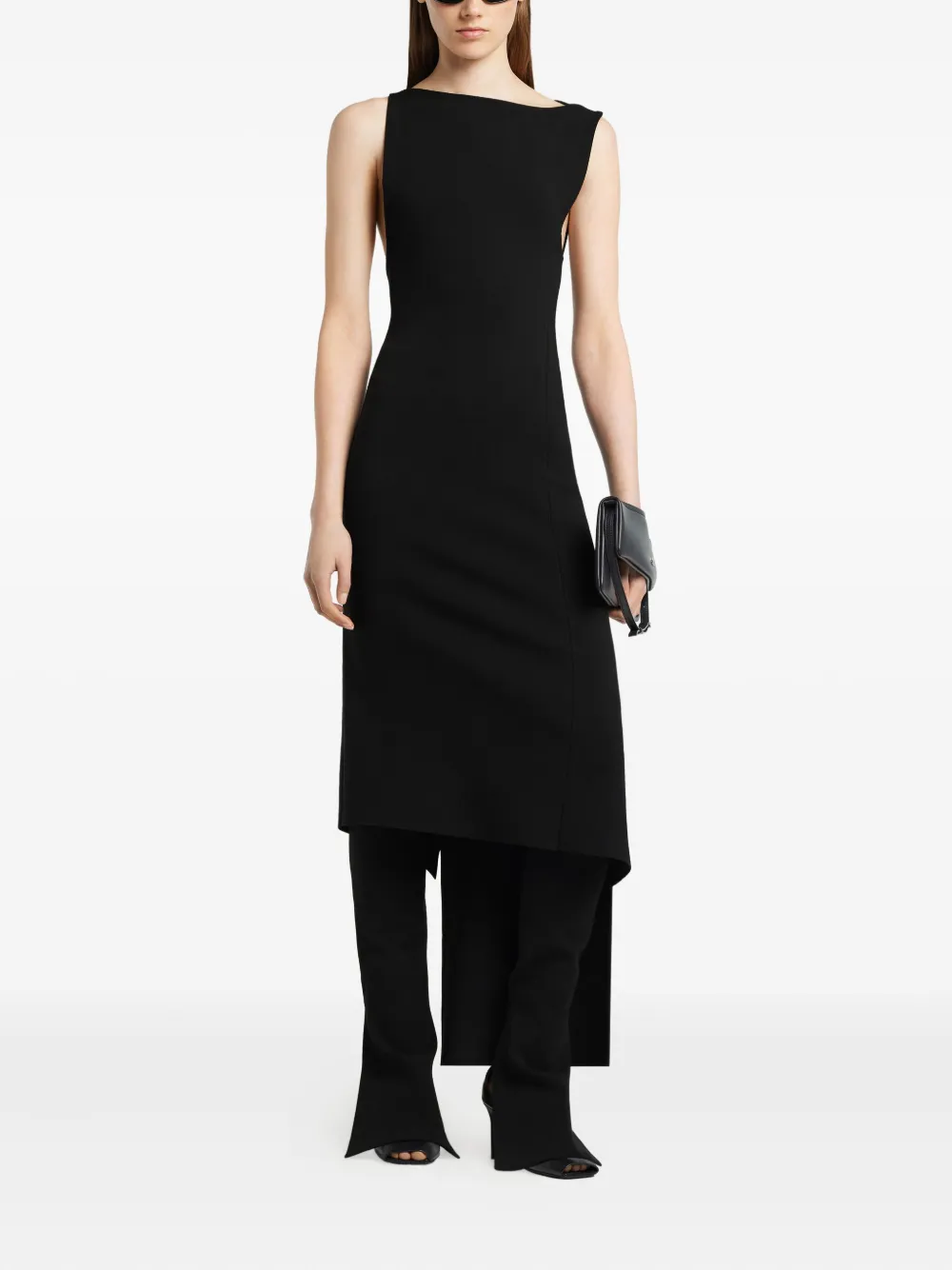 

Платье асимметричного кроя Courrèges, черный