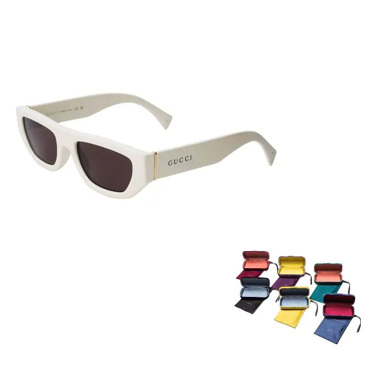 

Очки солнцезащитные женские Gucci Rectangular-Frame, белый
