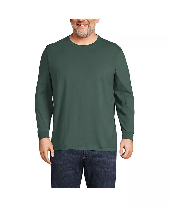 

Футболка с длинным рукавом Big & Tall Super-T Lands' End, зеленый