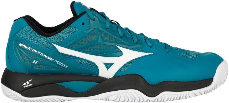Мужские теннисные кроссовки Mizuno Wave Intense Tour 5 CC, белый/черный/синий — фото 2
