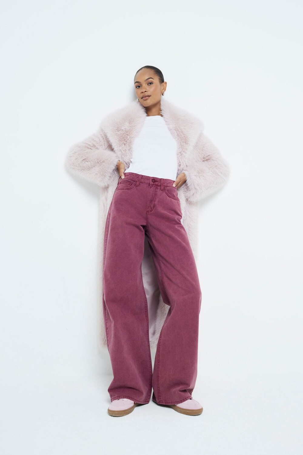 

100% хлопок, мягкие широкие джинсы средней посадки River Island, красный