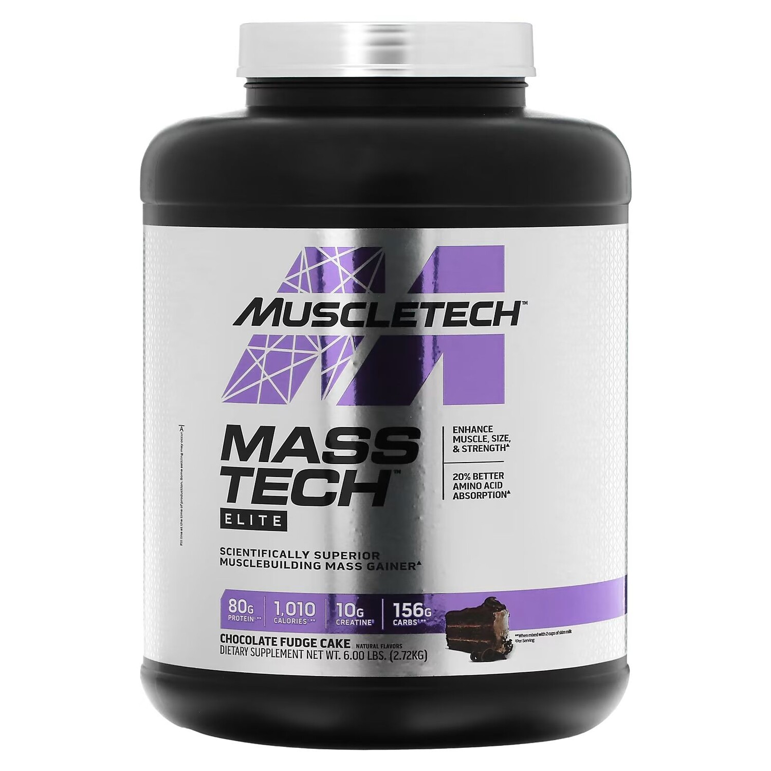 

Mass Tech Elite, шоколадный торт с помадкой, 6 фунтов (2,72 кг) Muscletech