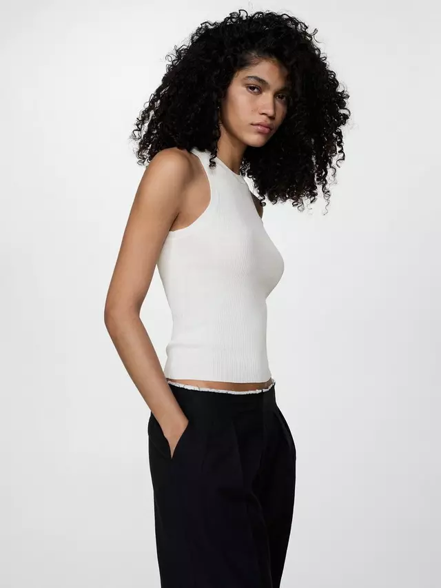 

Топ Mango Karl Sleeveless Vest, белый