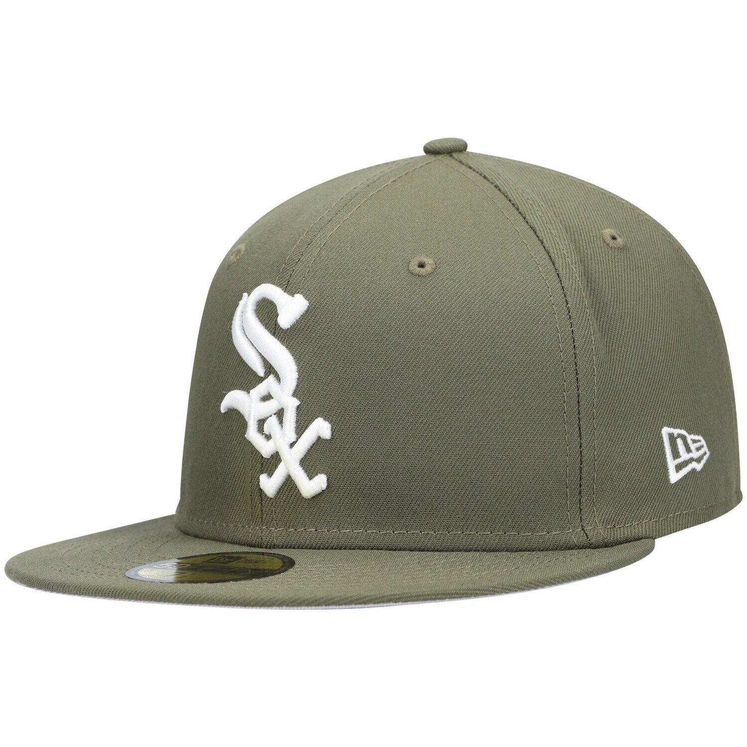 

Мужская белая шляпа с логотипом New Era Olive Chicago White Sox 59FIFTY