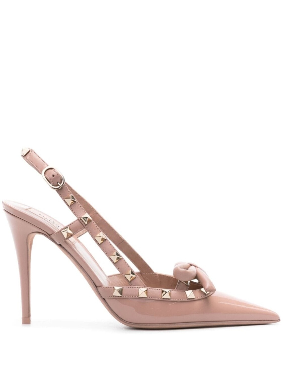 

Туфли Rockstud Bow 100 с ремешком на пятке Valentino Garavani, бежевый