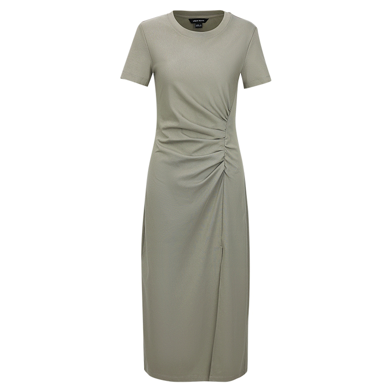 

Короткое платье с коротким рукавом UR для женщин URppp, зеленый хаки