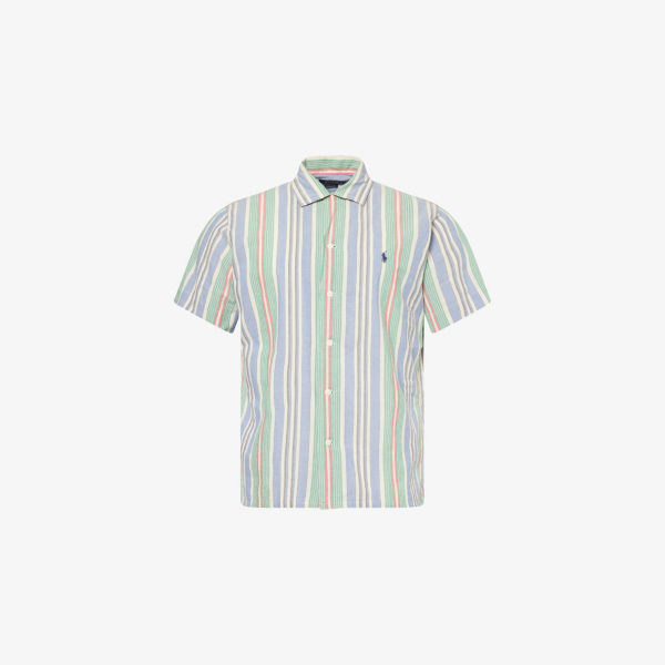 

Рубашка Polo Ralph Lauren с короткими рукавами из хлопкового поплина полосатая, мультиколор
