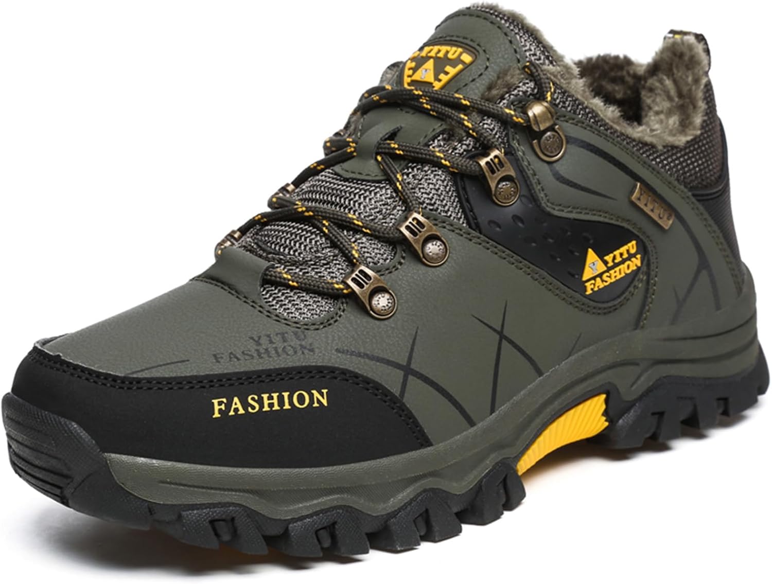 

Мужские повседневные зимние кроссовки низкого типа, с флисовой подкладкой, хлопковые наружные спортивные удобные прогулочные кроссовки для мужчин Generic, зеленый