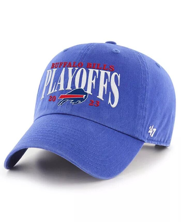 

Мужская регулируемая кепка Royal Buffalo Bills 2023 NFL Playoffs Clean Up '47 Brand, синий