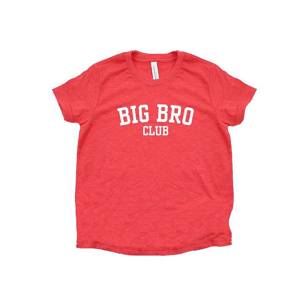 

Футболка с короткими рукавами и рисунком Big Bro Club для малышей The Juniper Shop, цвет Heather Red