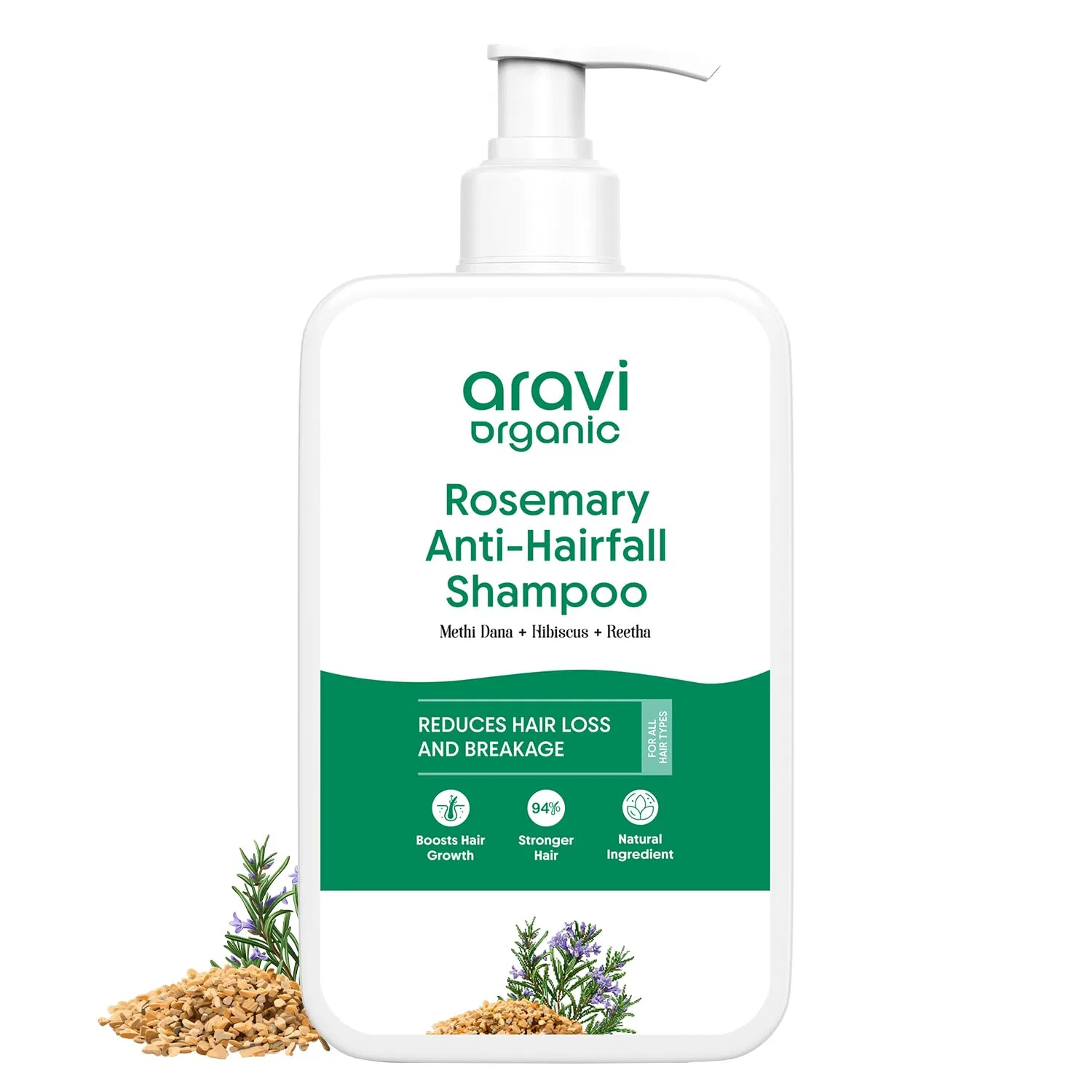Шампунь против выпадения волос с розмарином от Aravi Organic Aravi Organic