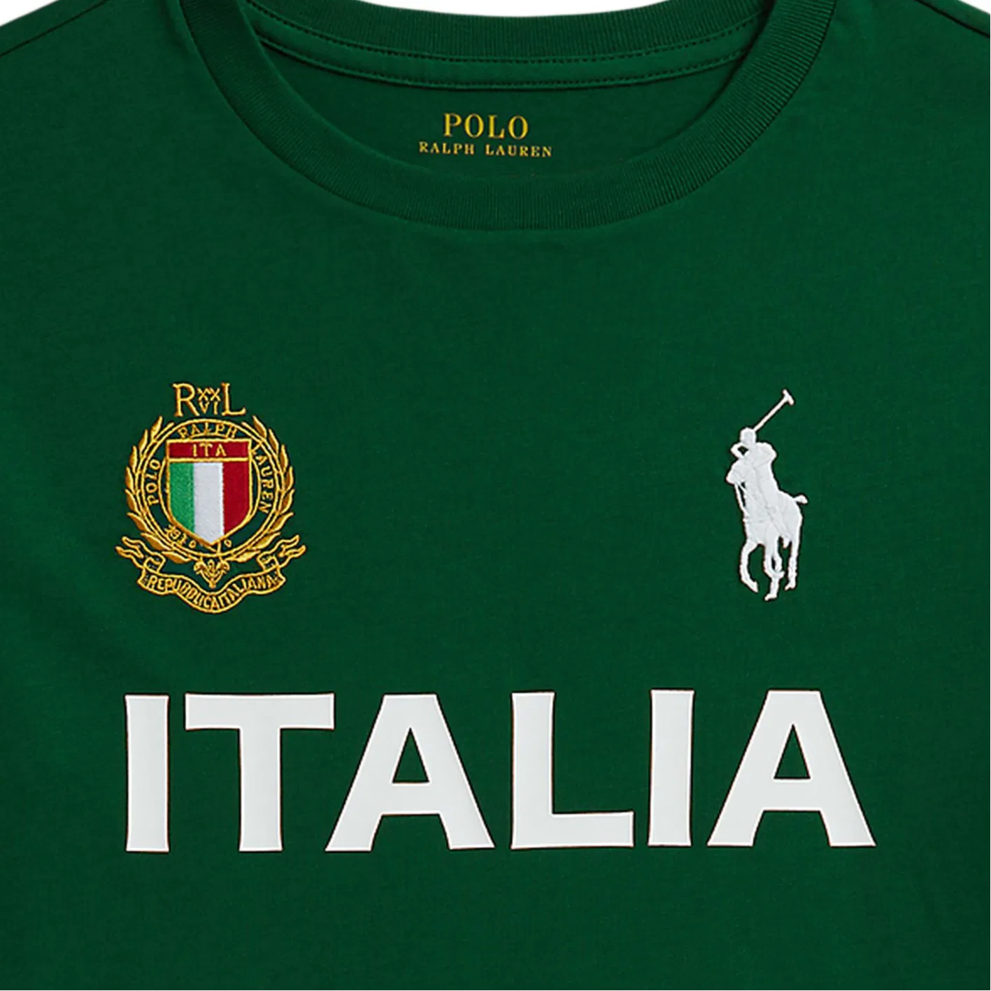 Футболка с круглым вырезом Polo Ralph Lauren для детей, зеленый — фото 4