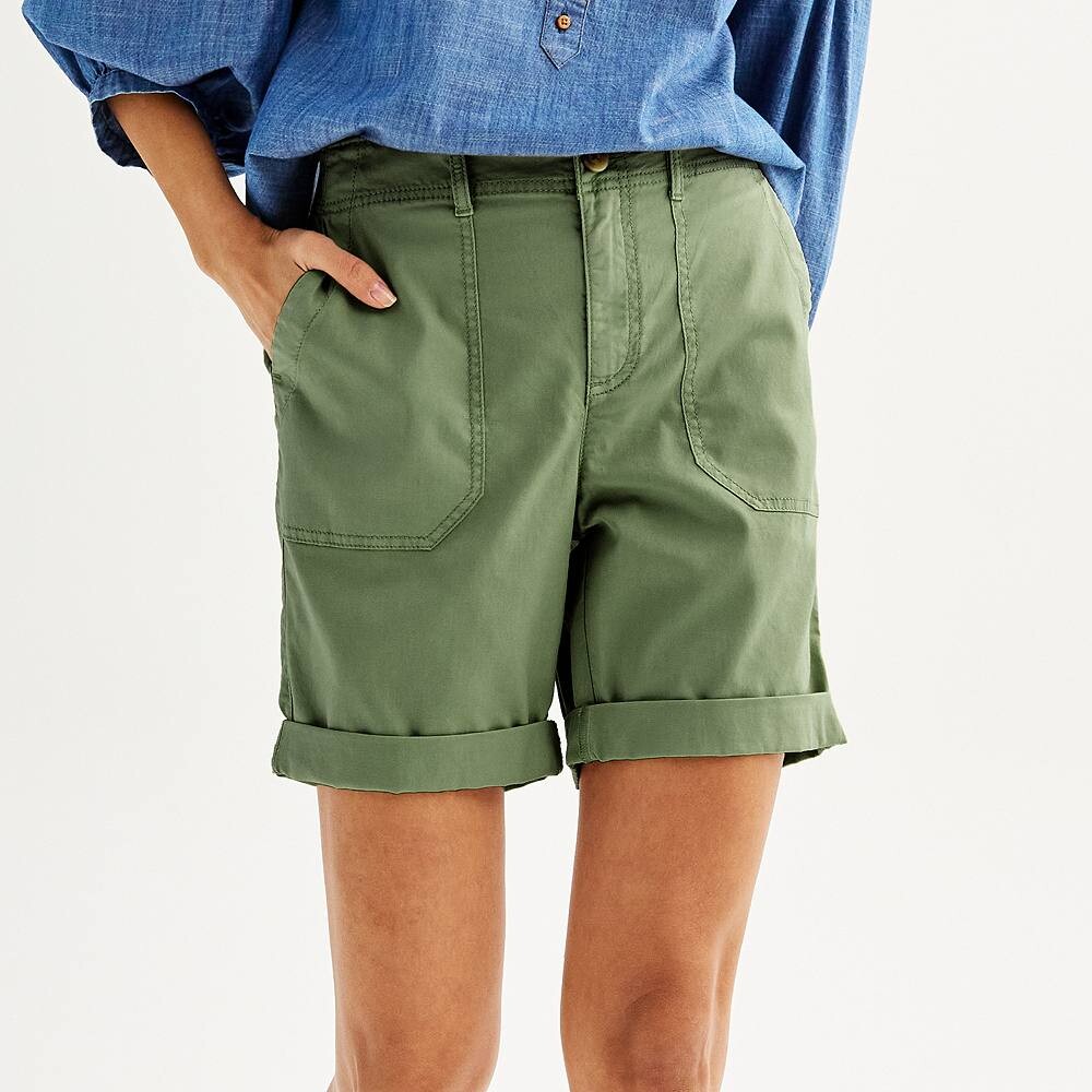 

Удобные шорты-бермуды Petite Sonoma Goods For Life, цвет Manolo Olive
