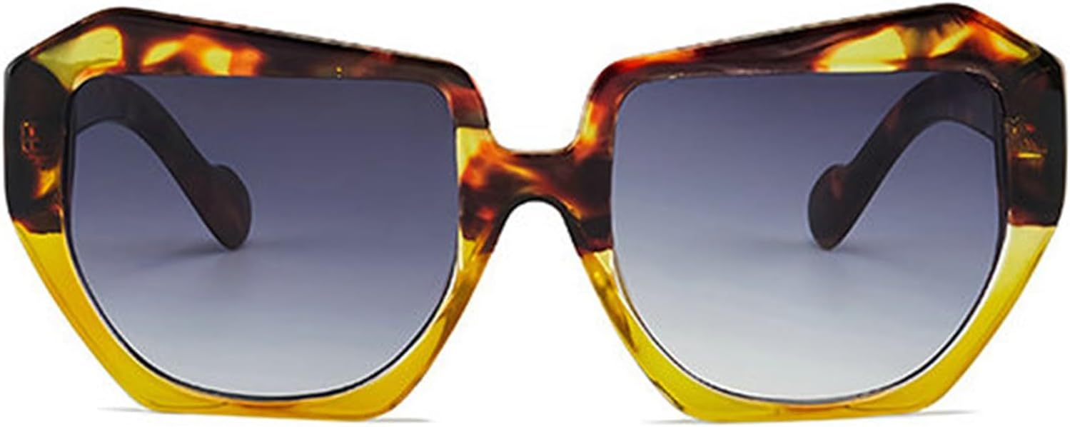 

Willochra — большие квадратные солнцезащитные очки неправильной формы, стильные градиентные очки для активного отдыха на открытом воздухе для женщин, модные разноцветные очки, Brown Leopard