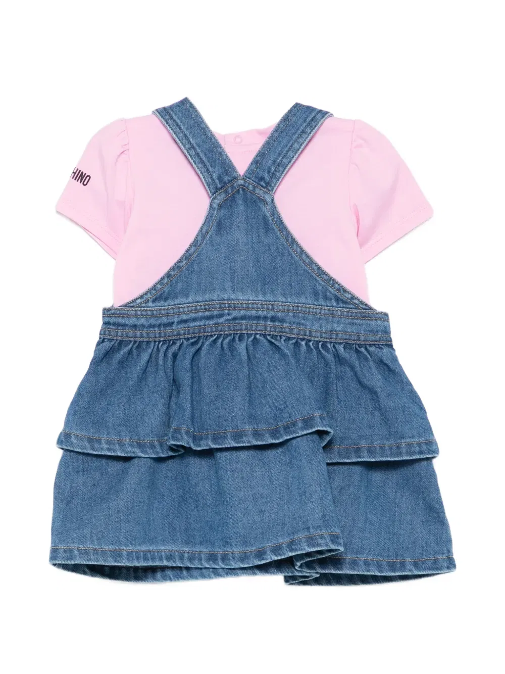 Комплект из топа и юбки с оборками Moschino Kids, синий — фото 2