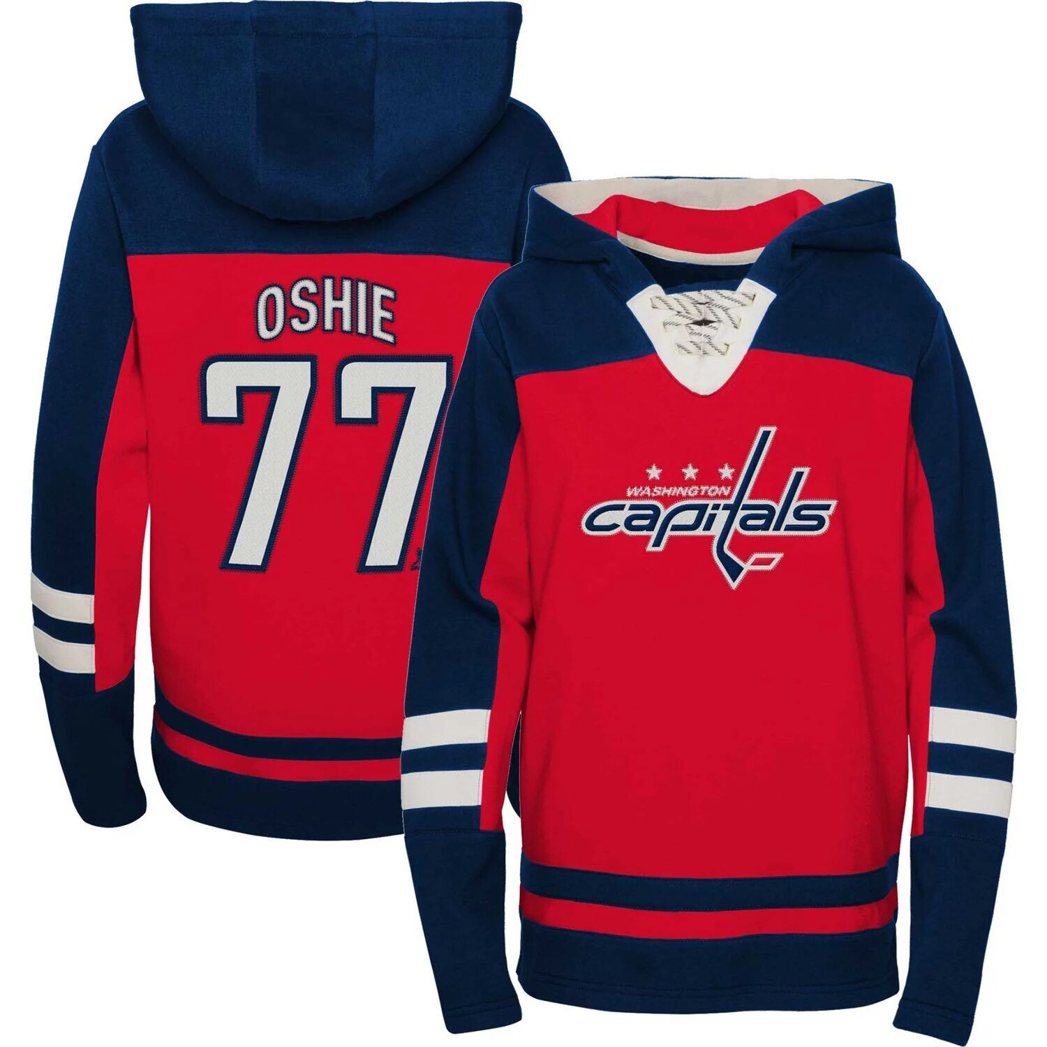 

Молодежный пуловер с капюшоном TJ Oshie Red Washington Capitals с V-образным вырезом и номером Outerstuff