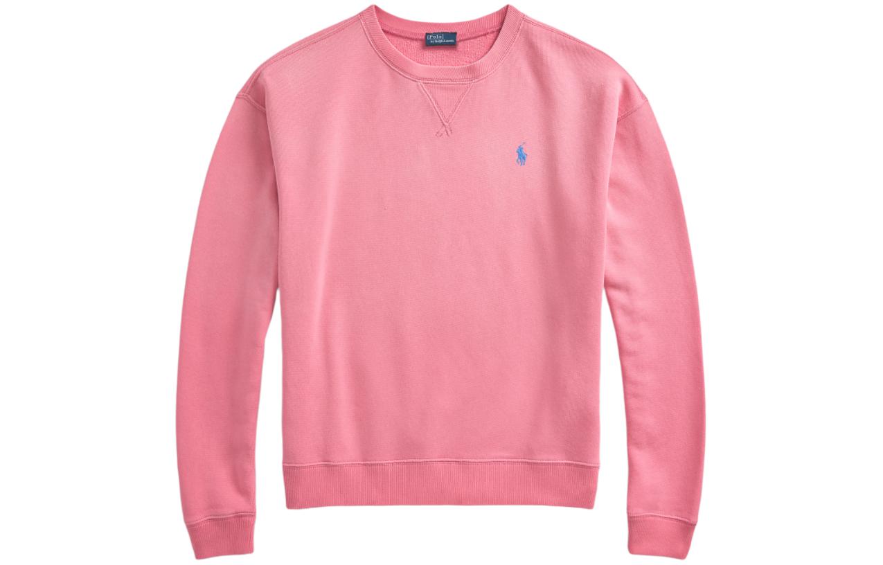 Поло с вышивкой пони Хлопковый свитшот Polo Ralph Lauren, Розовый — фото 2