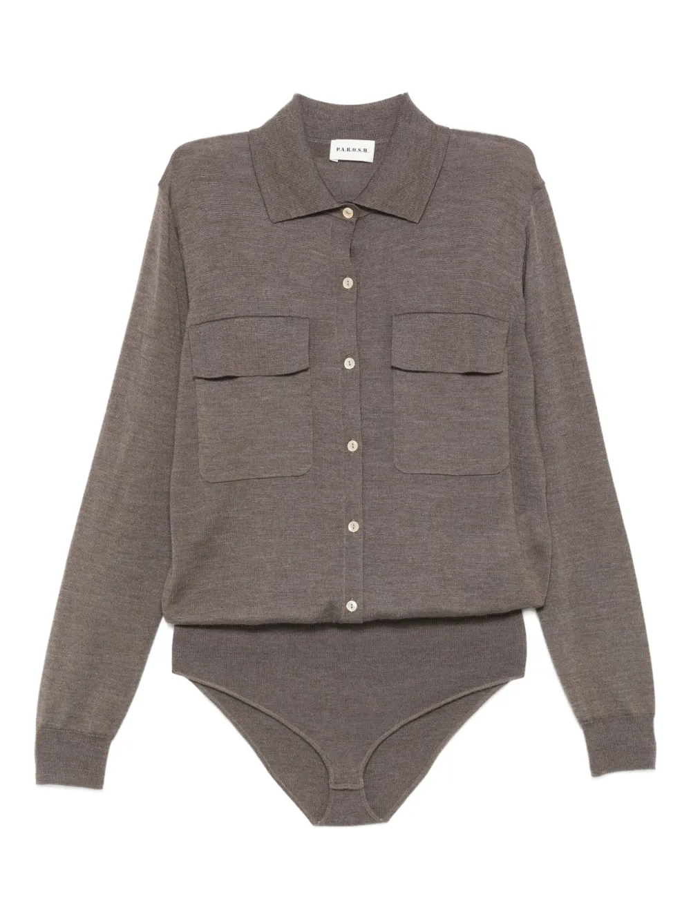 

Боди с карманом на пуговицах P.A.R.O.S.H., серый