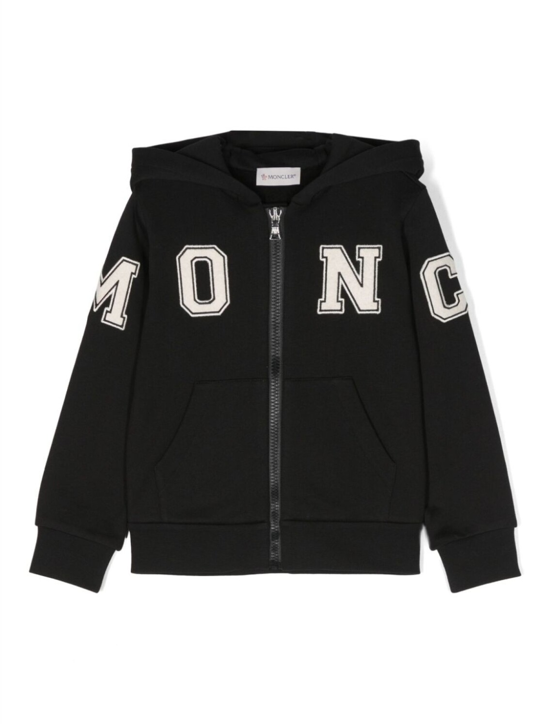 

Moncler Enfant худи на молнии с логотипом, черный