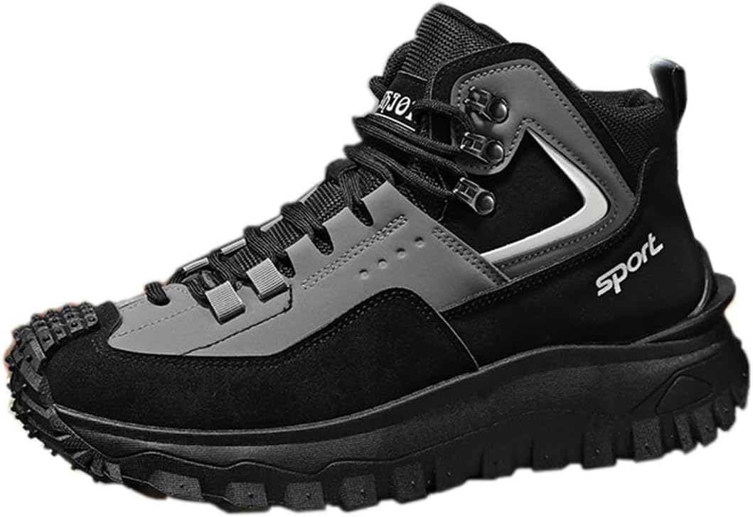 

Мужские высокие кроссовки противоскользящие для активного отдыха с поддержкой голеностопа, повседневные прогулочные кроссовки для мужчин и подростков Lanverth, серый