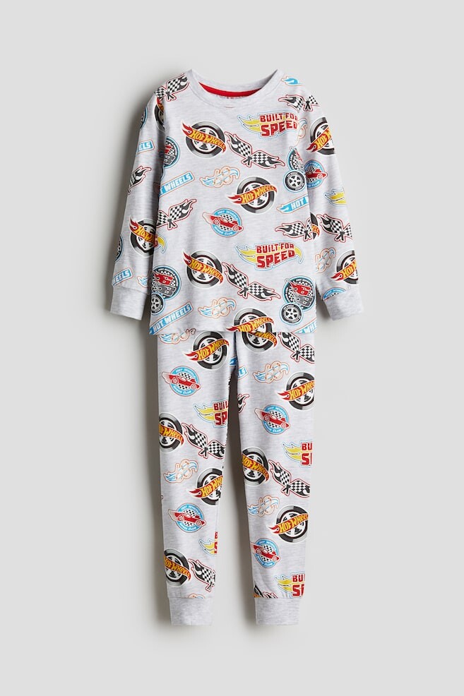 

Пижама из хлопкового джерси с принтом H&M, серый