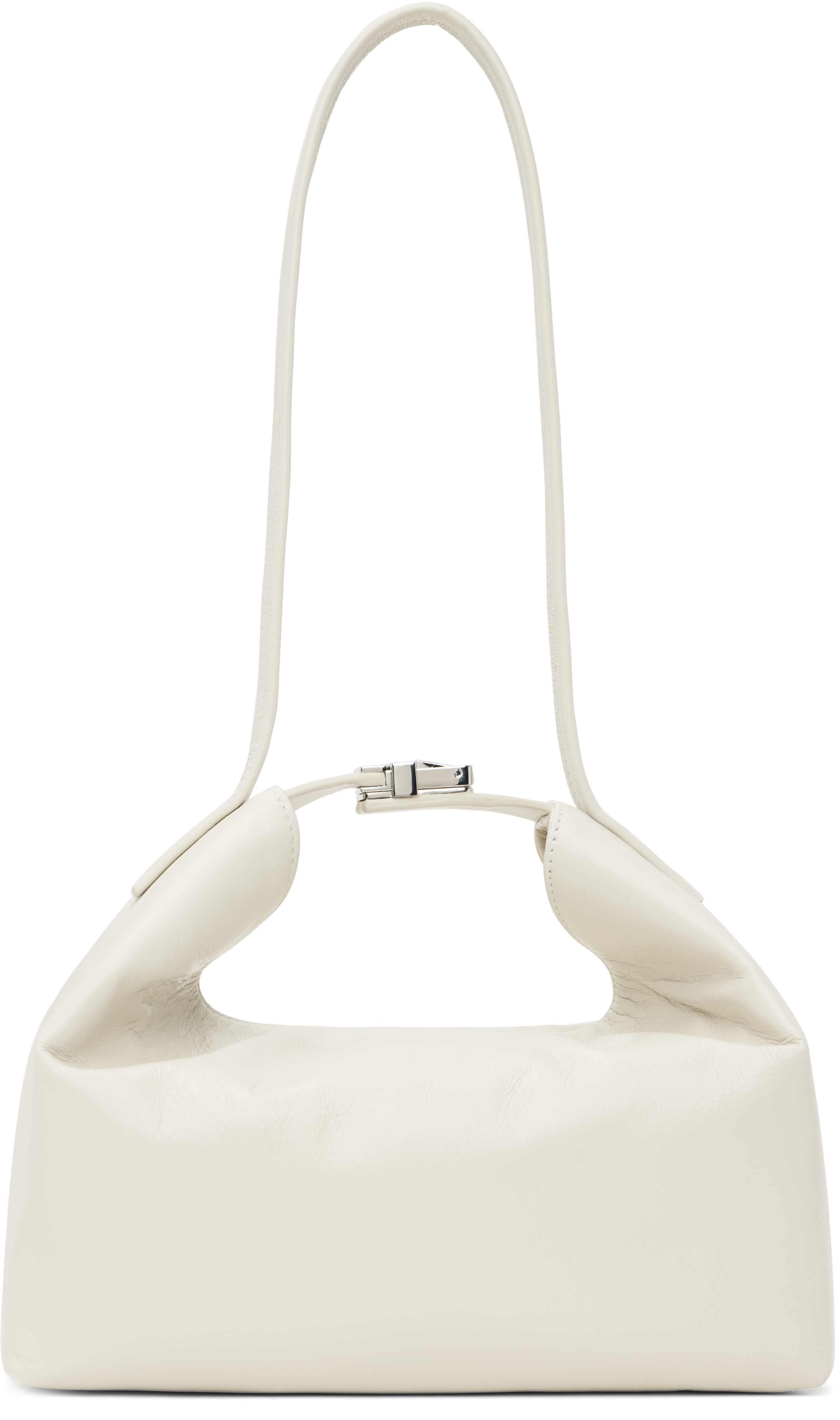 

Сумка из мятой кожи Off-White Bea BY FAR, Limewash, Белый, Сумка из мятой кожи Off-White Bea BY FAR, Limewash