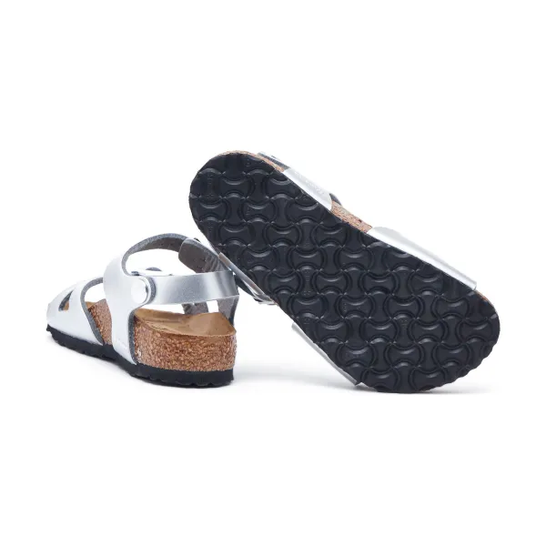 Сандалии Rio с добавлением кожи Birkenstock, серебряный — фото 4