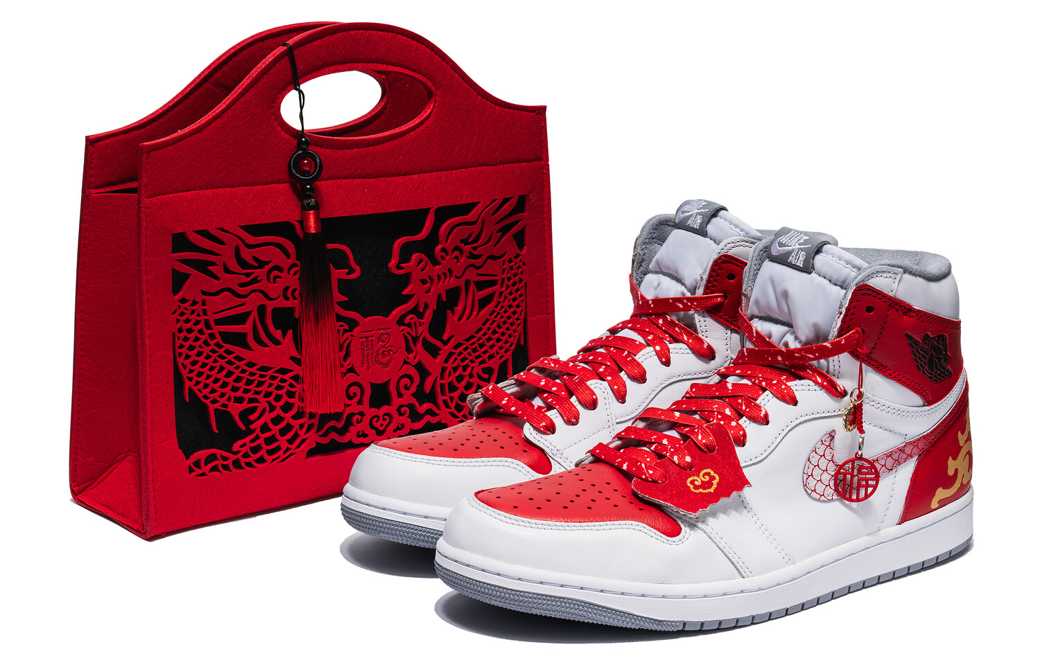 

Кроссовки Air JORDAN 1 Vintage Basketball Women's High-Top, белый/красный