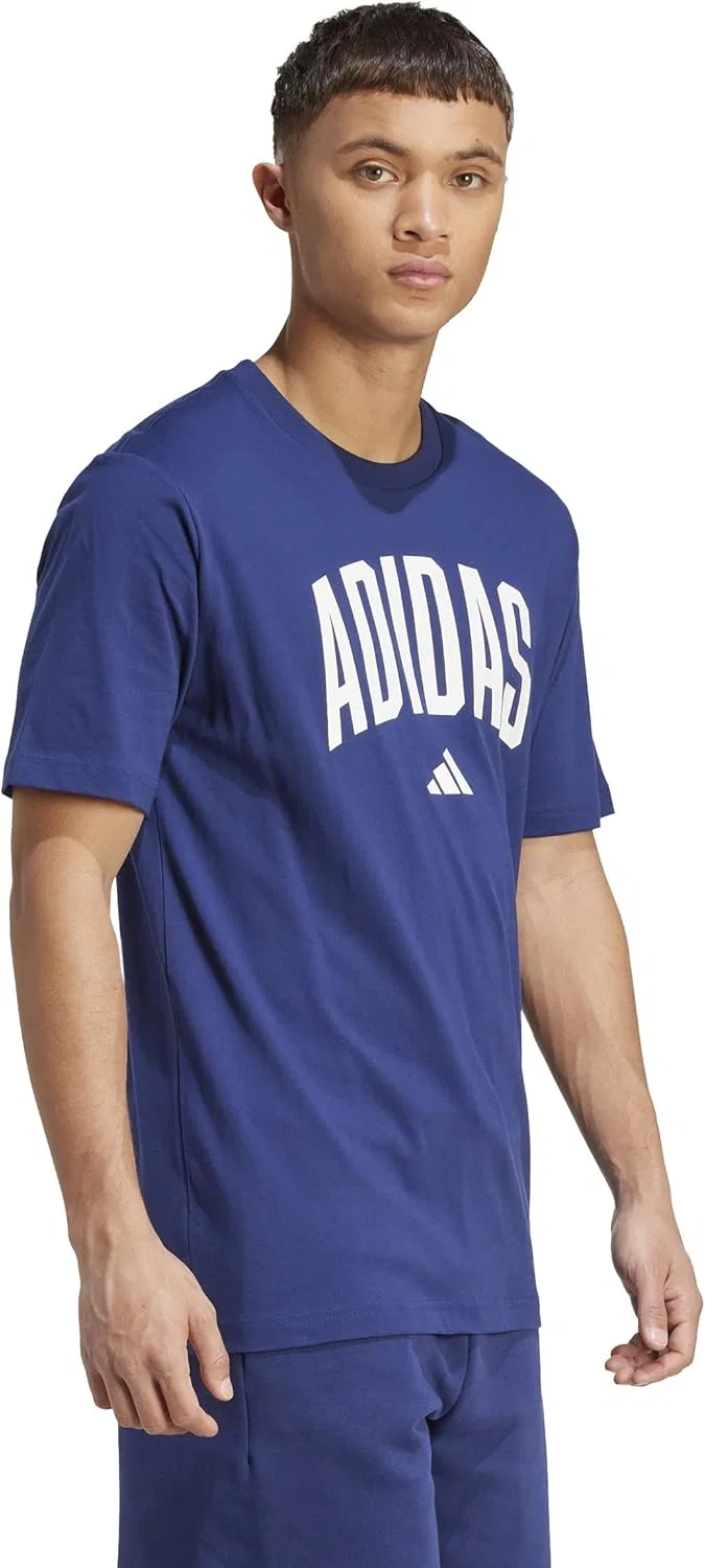Футболка мужская с принтом adidas, Dark Blue/Lineage — фото 3