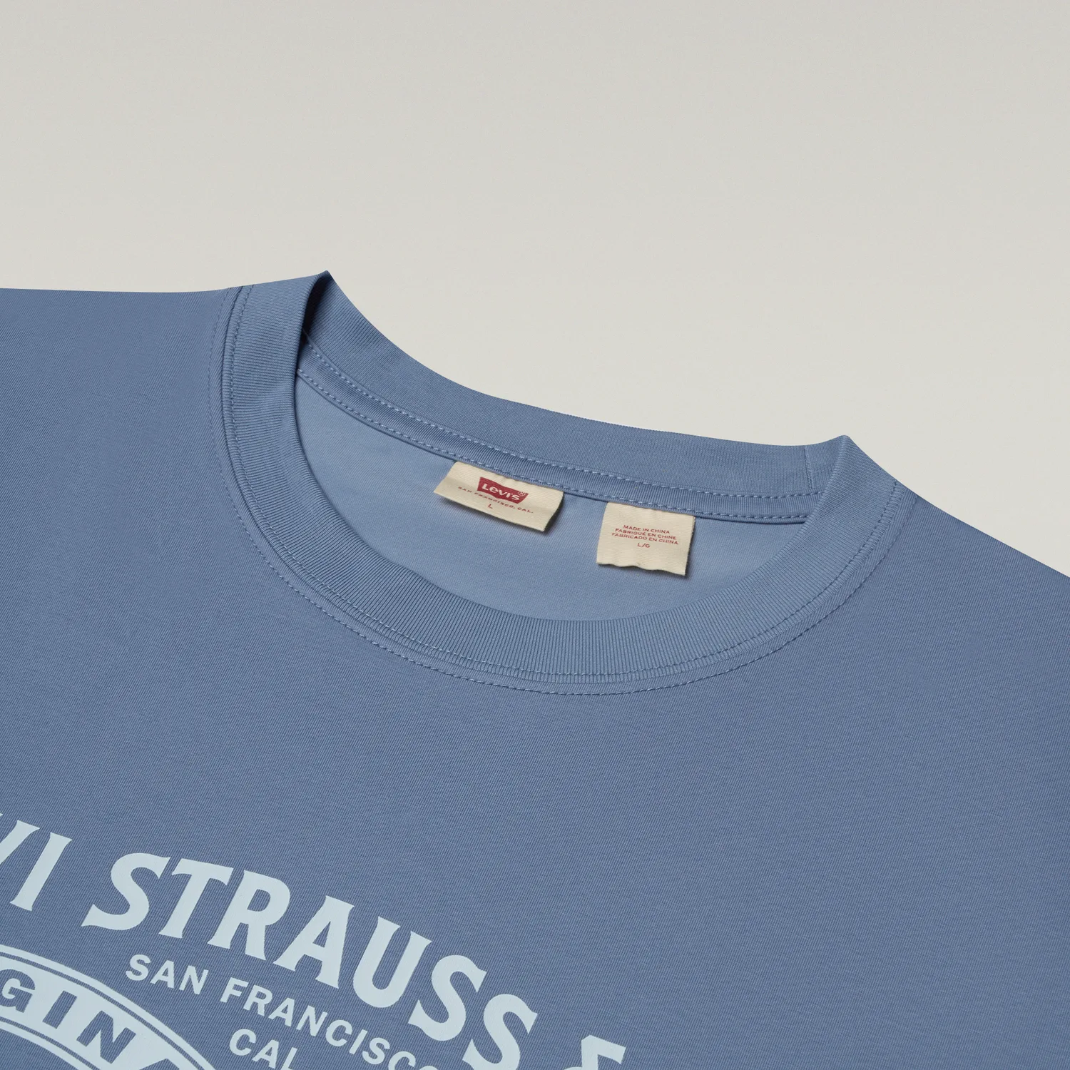 Levis Футболка Unisex Blue Crew Neck тонкая прямая посадка — фото 4