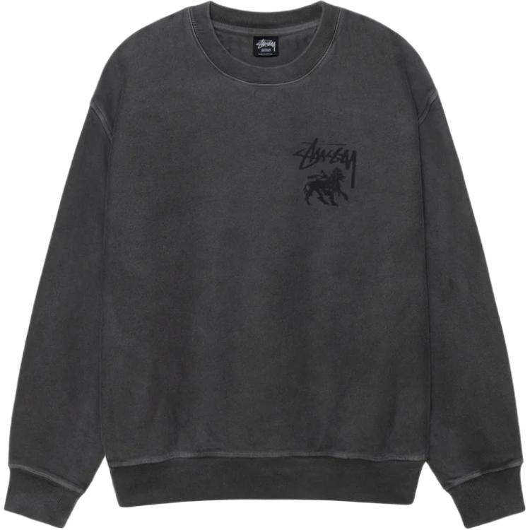 

Пигментный крашеный лонгслив Rasta Lion Stussy, черный