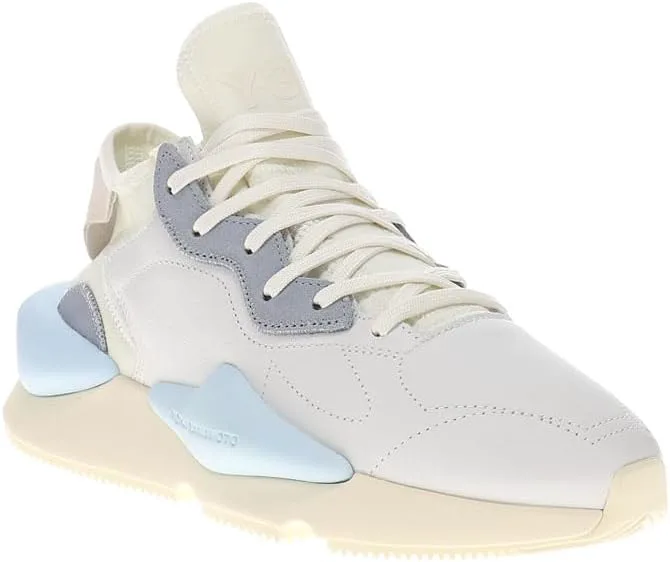 Мужские кроссовки Adidas Y-3 Kaiwa на шнуровке - синие, слоновая кость, синий — фото 2