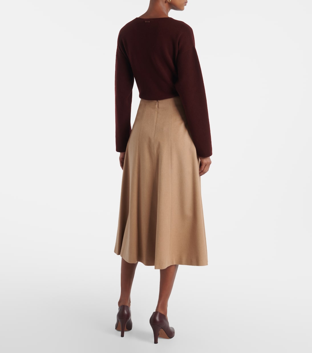 Женевская юбка миди из верблюжьей шерсти Max Mara, Cammello — фото 3