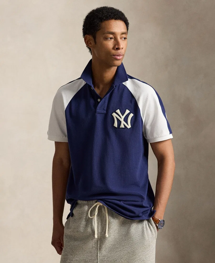 Мужская поло-рубашка с коротким рукавом реглан Polo Ralph Lauren, Dark Cobalt/Deckwash White
