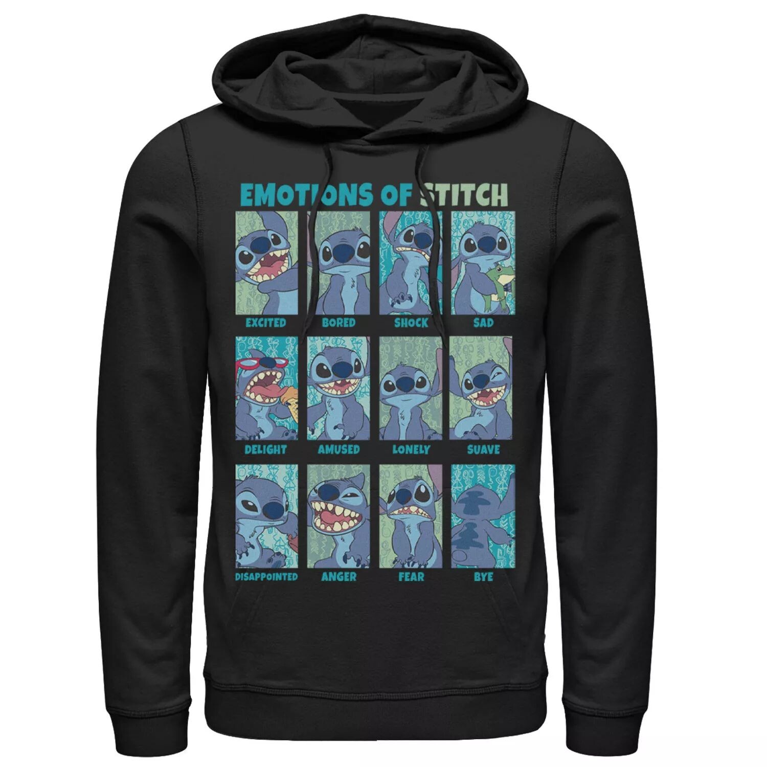 

Мужская толстовка с сетчатой ​​вставкой Disney Lilo & Stitch the Emotions Of Stitch Licensed Character