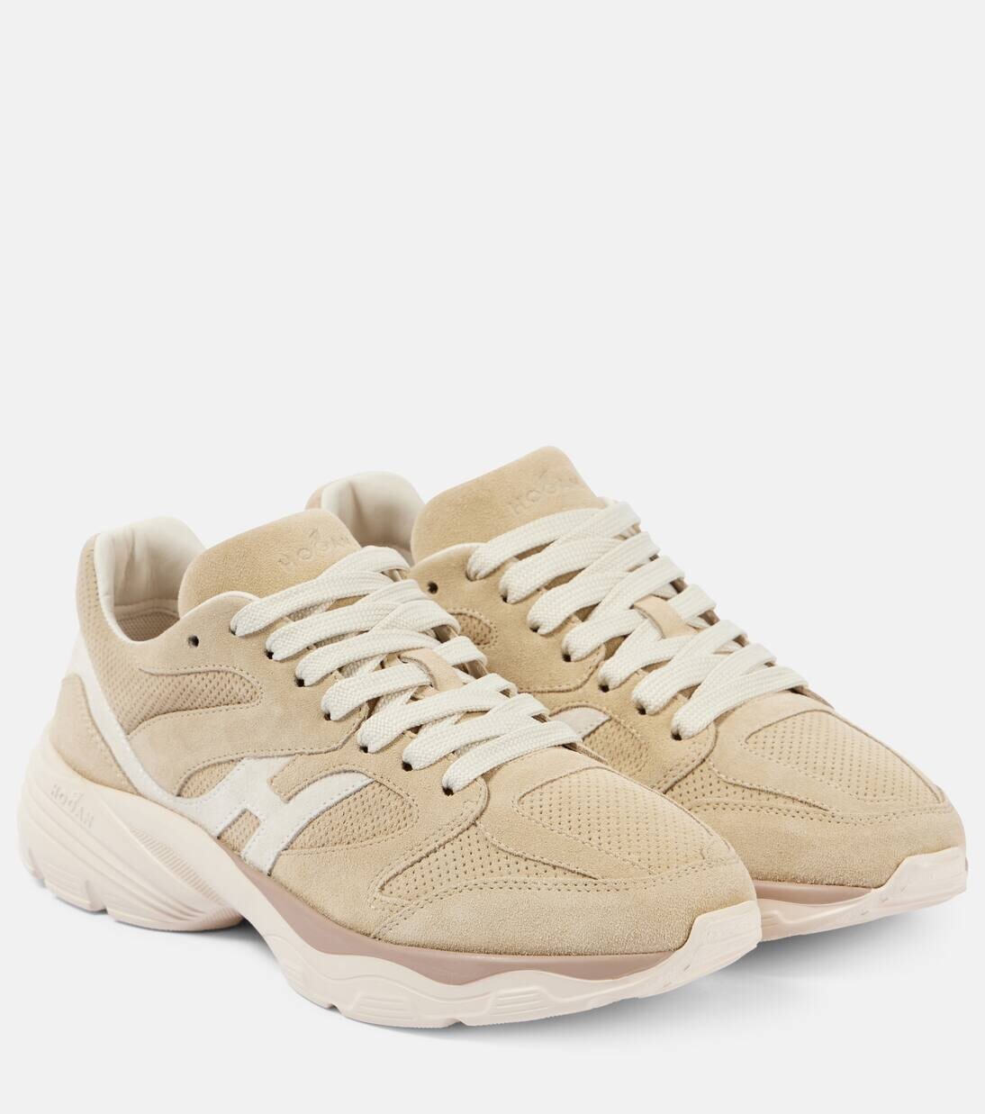 Кроссовки Hogan H665 с замшевой отделкой Hogan, цвет c011+b013-beige