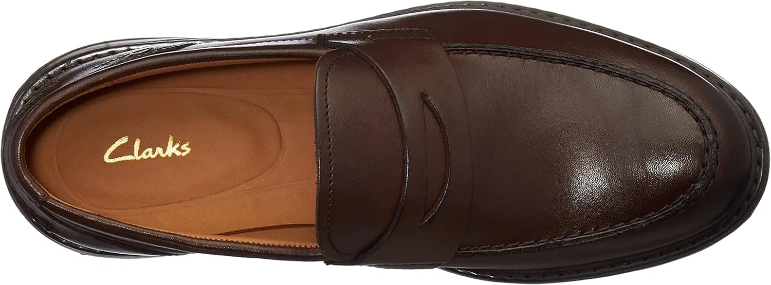 Туфли Clarks Herren Chantry Penny Slipper, Dark Brown Leather — фото 4