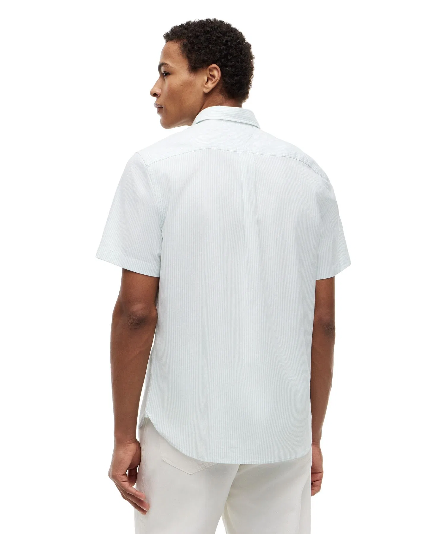Мужская рубашка TOMMY HILFIGER Oxford Stripe Short Sleeve — фото 4