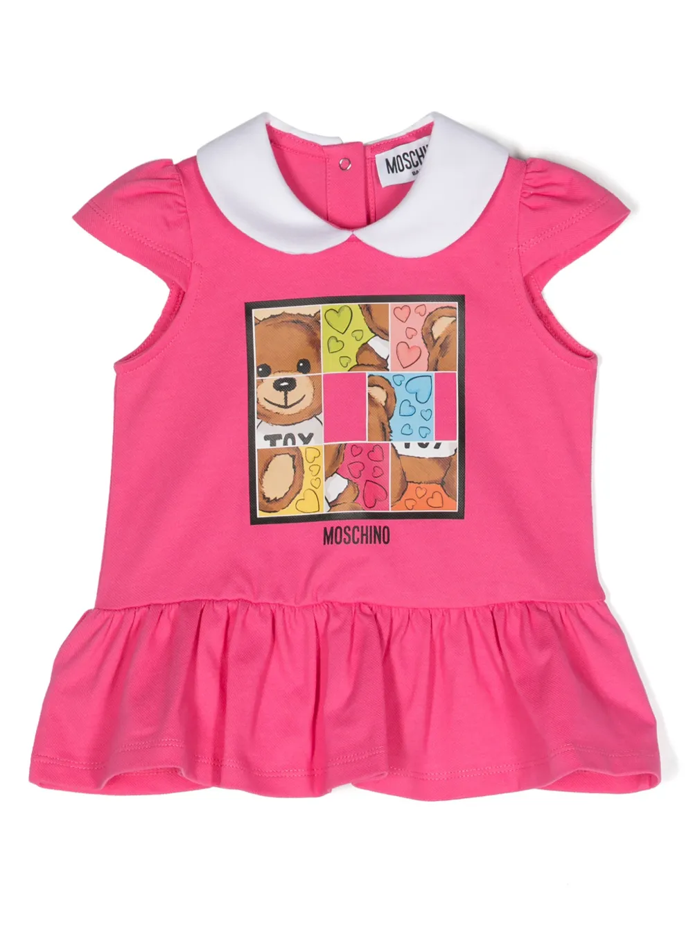 

Платье с графичным принтом Moschino Kids, розовый