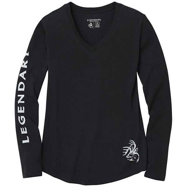 

Женская футболка с длинным рукавом из нетипичной серии Legendary Whitetails, Onyx